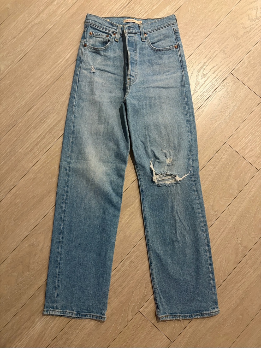 Levi’s Ribcage Straight Distressed Jeans